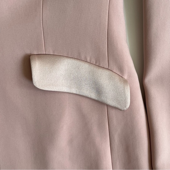 Cinq à Sept Blazer Jacket Women's 4 Dusty Pink Crepe Satin Tuxedo Barbie Lady - Picture 14 of 15